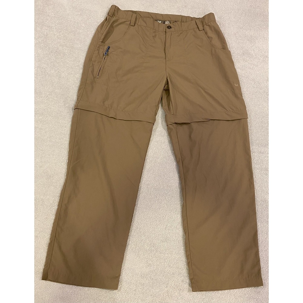 White Sierra Think Outside Sz XL Camping Hiking Convertible Pants Brown Zipped